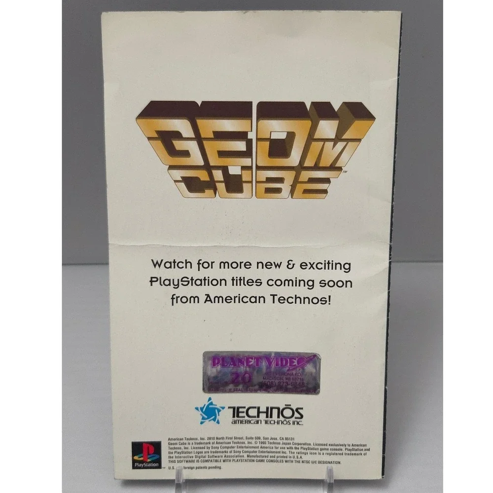 Geom Cube - PlayStation 1 (PS1) Long Box 1995‎ - Complete in Box (CIB) - Tested
